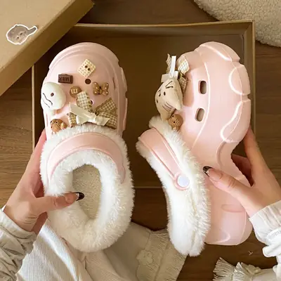New Winter Soft Cotton Slippers with Arch Support Clogs