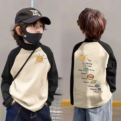 Boys Thermal Layer Shirt 2025 Autumn Winter Long Sleeve T-Shirt