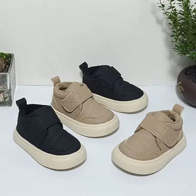 Baby Velvet Sneakers Beige Soft Soles 2025