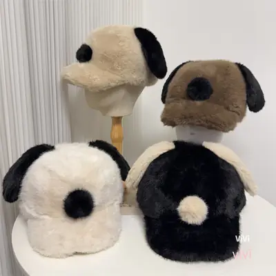 Cute Plush Duckbill Cap for Women Winter Warm Face-Slimming