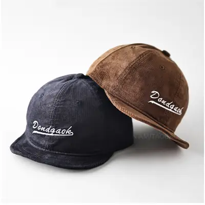 Men's Maroon Embroidered Baseball Cap with Ultra-Short Bristle