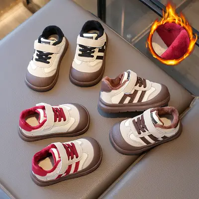 Baby Cotton Shoes Winter Soft Sole Anti-Slip 2024 New Fleece-Lined Warm One-Year-Old Boy Toddler Shoes Girls Shoes