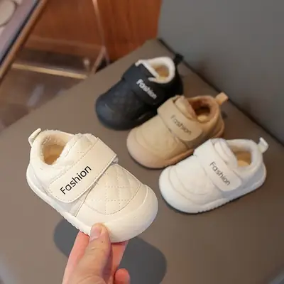 Toddler Shoes, Boys' Shoes, Winter Velvet Baby Cotton Shoes, 0-1-3 Year Old Girls' Soft-Soled Warm Kidsren's Functional Shoes