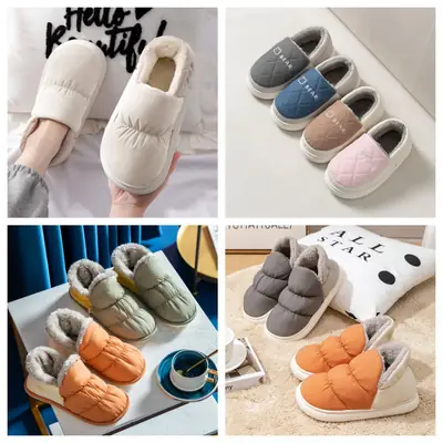 Women Winter Plush Maternity Shoes Blue Orange Waterproof