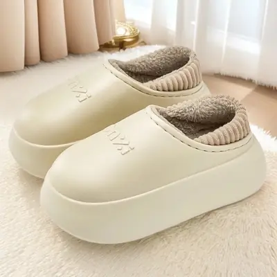 Women Winter Warm Slipper White Thick Soled