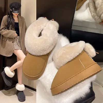 Fleece Lined Winter Women's Boots Thick Sole