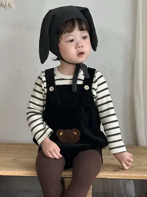 Baby Striped T-Shirt Overalls Spring 2026 Boys