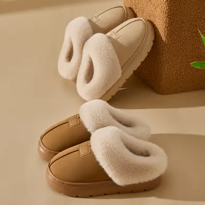 Women Winter Plush Cotton Slippers Non-Slip Winter Wear