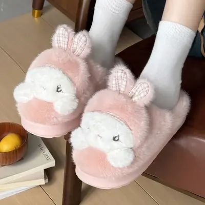 Warm Cartoon Slippers for Women Winter Indoor