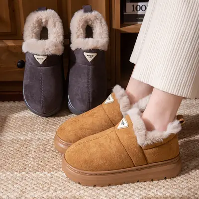 Women Winter Fleece Lined Snow Boots Brown