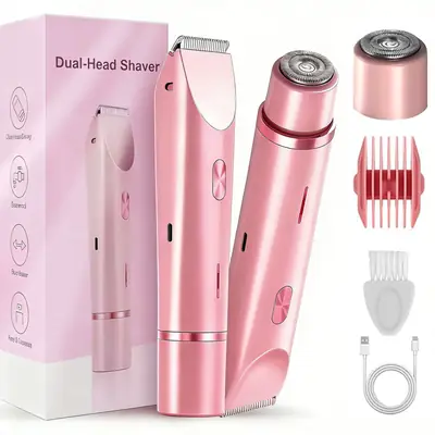 Cross-Border Popular Women's Shaver Electric Double-Head Hair Clipper Body Hair Remover Private Parts Full Body Hair Removal Device