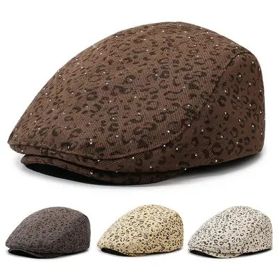 British Leopard Print Forward Cap for Women
