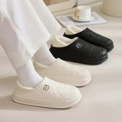 Waterproof Plush Slippers Women Winter 2025