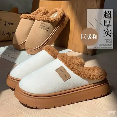 2025 Plush Slippers Grey Warm Indoor Outdoor