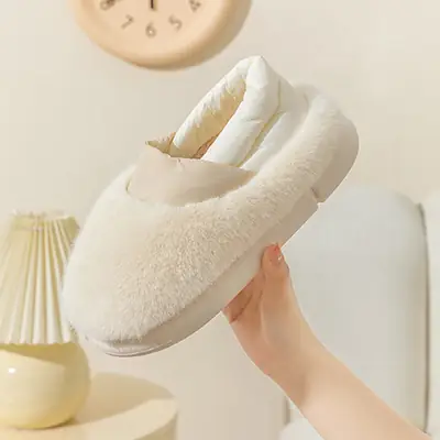 Warm Plush Cotton Slippers for Women Winter