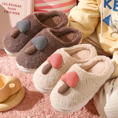 Women's Winter Warm Cotton Slippers 2025 New Indoor Home Non-Slip Plush Maternity Shoes with Extra Fleece and Thick Sole
