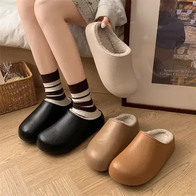 Women Winter Waterproof Cotton Slippers Anti-Odor Warm