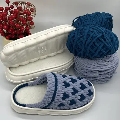 Hand-Knitted Ice Slippers for Men Women Anti-Slip Soft Sole