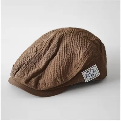 Men Brown Bubble Hat Retro Casual Forward