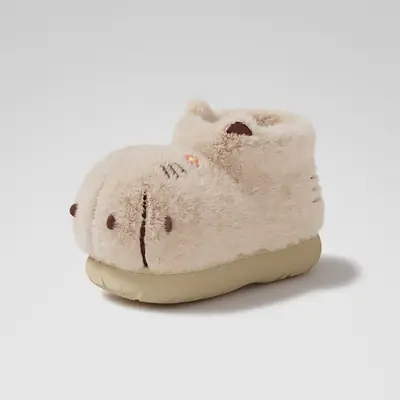 Cute Plush Cotton Boots for Women Winter Warm Closed Heel