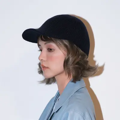 Men Wool Blend Baseball Cap Winter Warm Solid Color