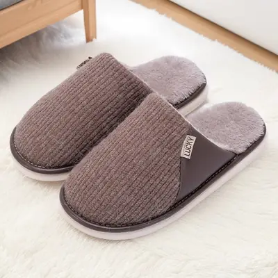 Women Cotton Slippers Warm Fleece Lined Autumn Winter 2023