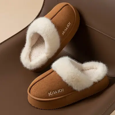 Women's Cotton Slippers Warm Autumn Winter Closed Toe