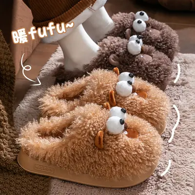 Furry Cotton Slippers for Women Pink 2025