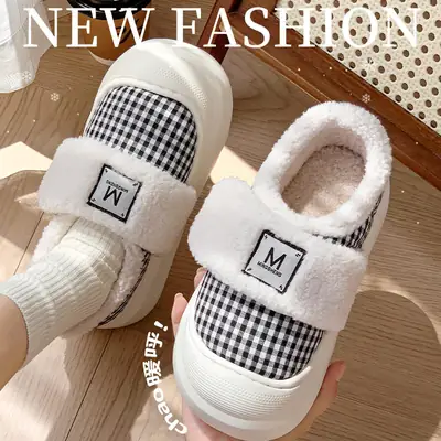 2025 Winter Women's Warm Mesh Slippers with Velcro