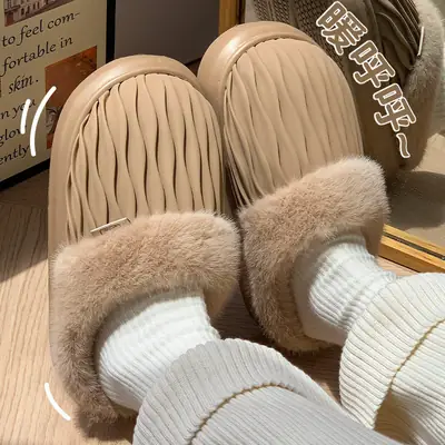 2025 Winter Cotton Slippers Warm Thickened Men Women