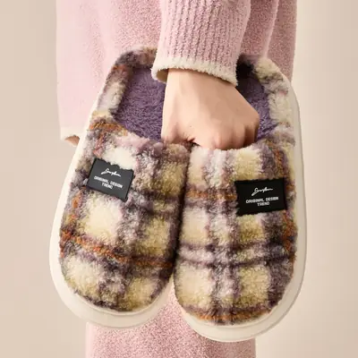 Winter Warm Cotton Slippers for Women Men