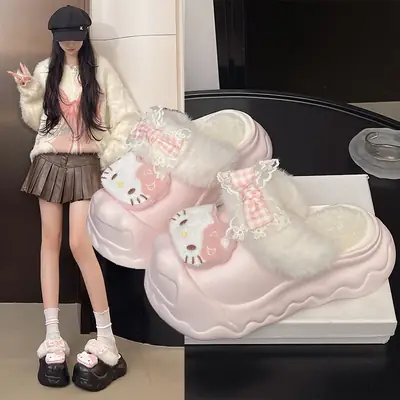 2025 Winter Cute Cartoon Furry Shoes for Women