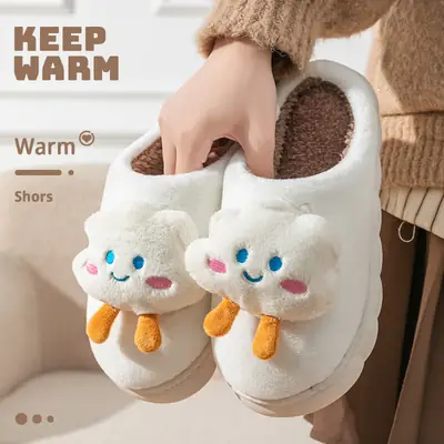 Cute Cloud Slippers for Women Purple Warm Winter