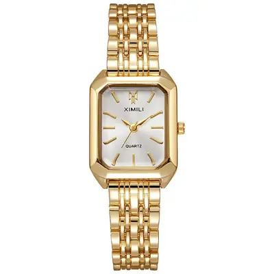 Foreign Trade Hot Selling New Trendy Square Women's Watch Gold Watch Women's Watch Steel Belt Women's Watch Manufacturer Spot Wholesale