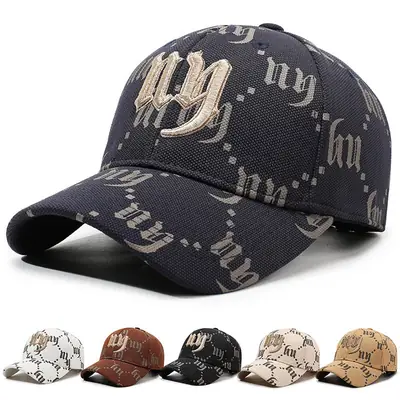Unisex Brown Embroidered Baseball Cap with Full Print