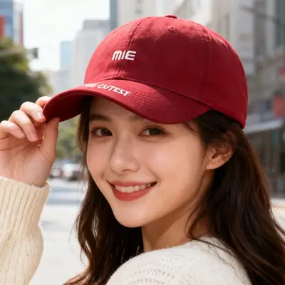 Women Letter Embroidered Baseball Cap with Wide Bristles