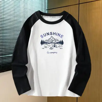 Boys Autumn Long Sleeve T-Shirt White Black 2026