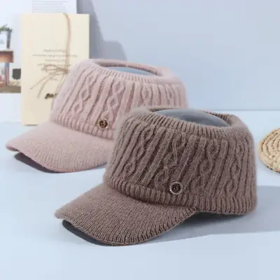 Women Knitted Ear Protection Caps Winter Warm Velvet Baseball Cap