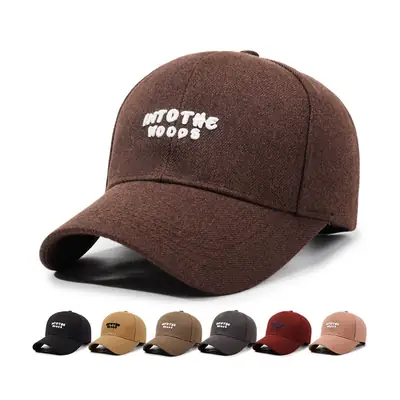 Brown Wool Cap for Men Women Wide Bristle