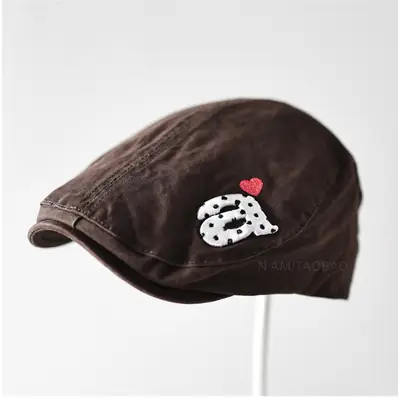 Unisex Heart Embroidered Baseball Cap Solid Navy