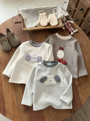 Baby Winter Cartoon Long Sleeve T-Shirt Brown