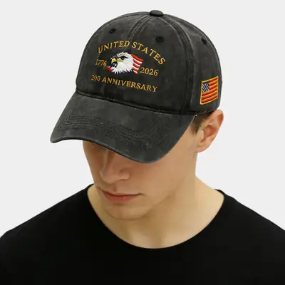 250th Anniversary Embroidered Eagle Cap for Men