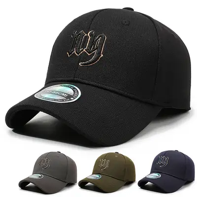 Men's 3D Letter Cap Black Outdoor Sun Hat