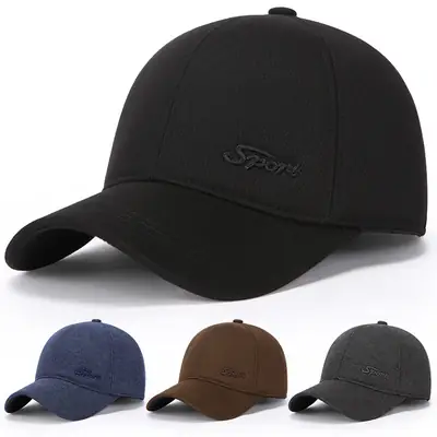 Men Winter Fleece Lined Brown Cap Duckbill