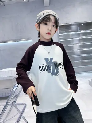 Boys Code Nido Half Turtleneck Shirt Grey Black Winter 2025