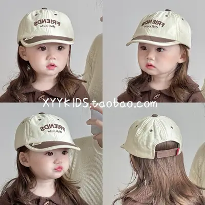 Baby Hat Winter Warm Quilted Unisex Baseball Cap with Embroidered Letters Korean Version