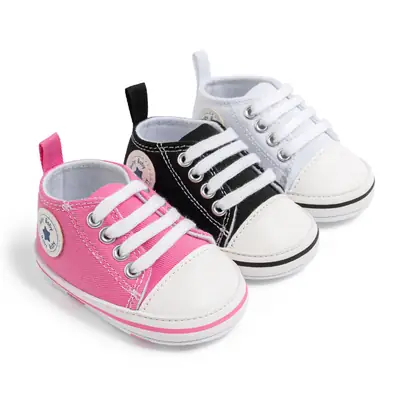 Spring and Autumn New Baby Walking Shoes Lace-Up Soft Sole 0-1 Year Old Baby Classic Canvas Shoes Babyshoes