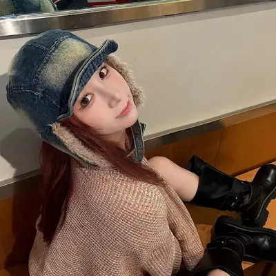 Winter Plush Ear Hats for Men Women Retro Denim Cap