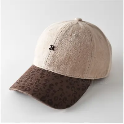 Leopard Print Baseball Cap for Men Women Brown Gray