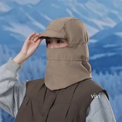 Black Windproof Winter Ski Cap Neck Scarf
